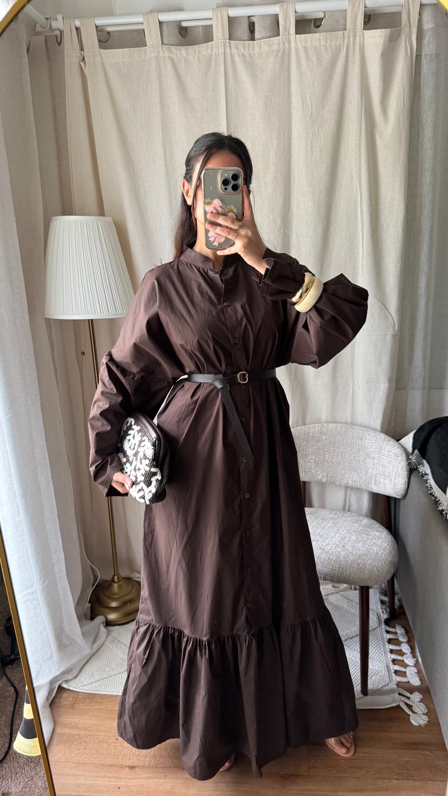 Robe Sélia 100% coton | Coffee
