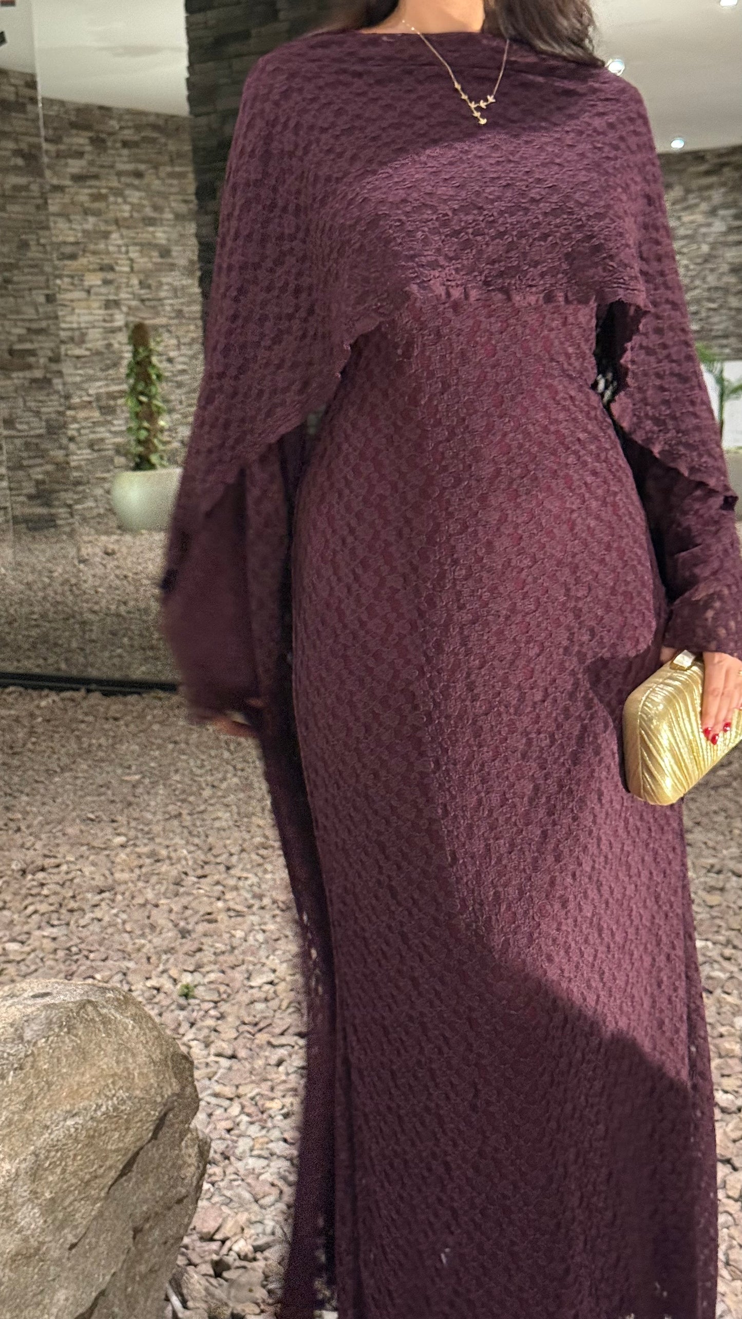 Robe Dentella avec cape / Prune