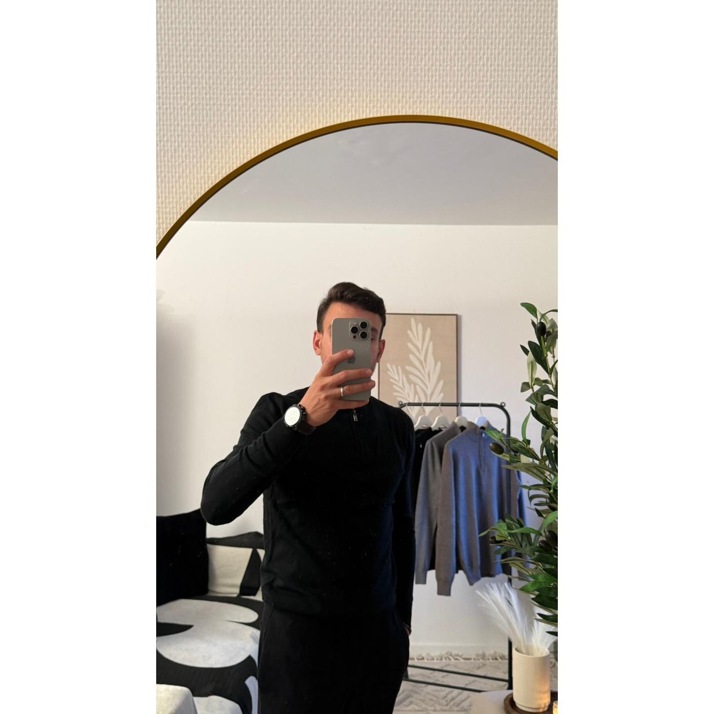 Pull Col Zippé Noir Homme – Manche Longue Chaud & Stylé