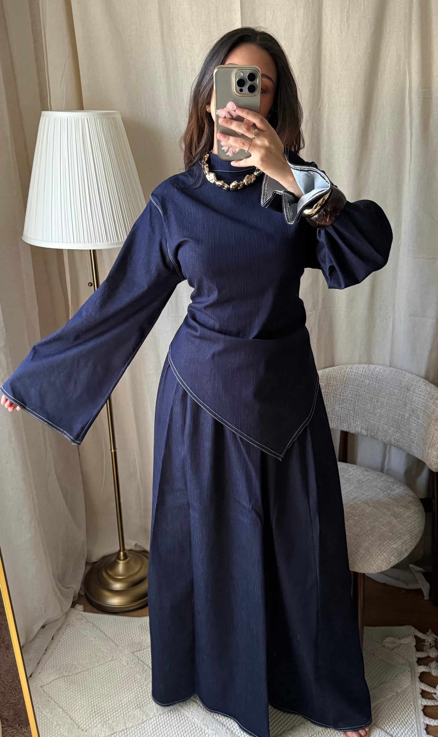 Ensemble en jean asymétrique | BLEU