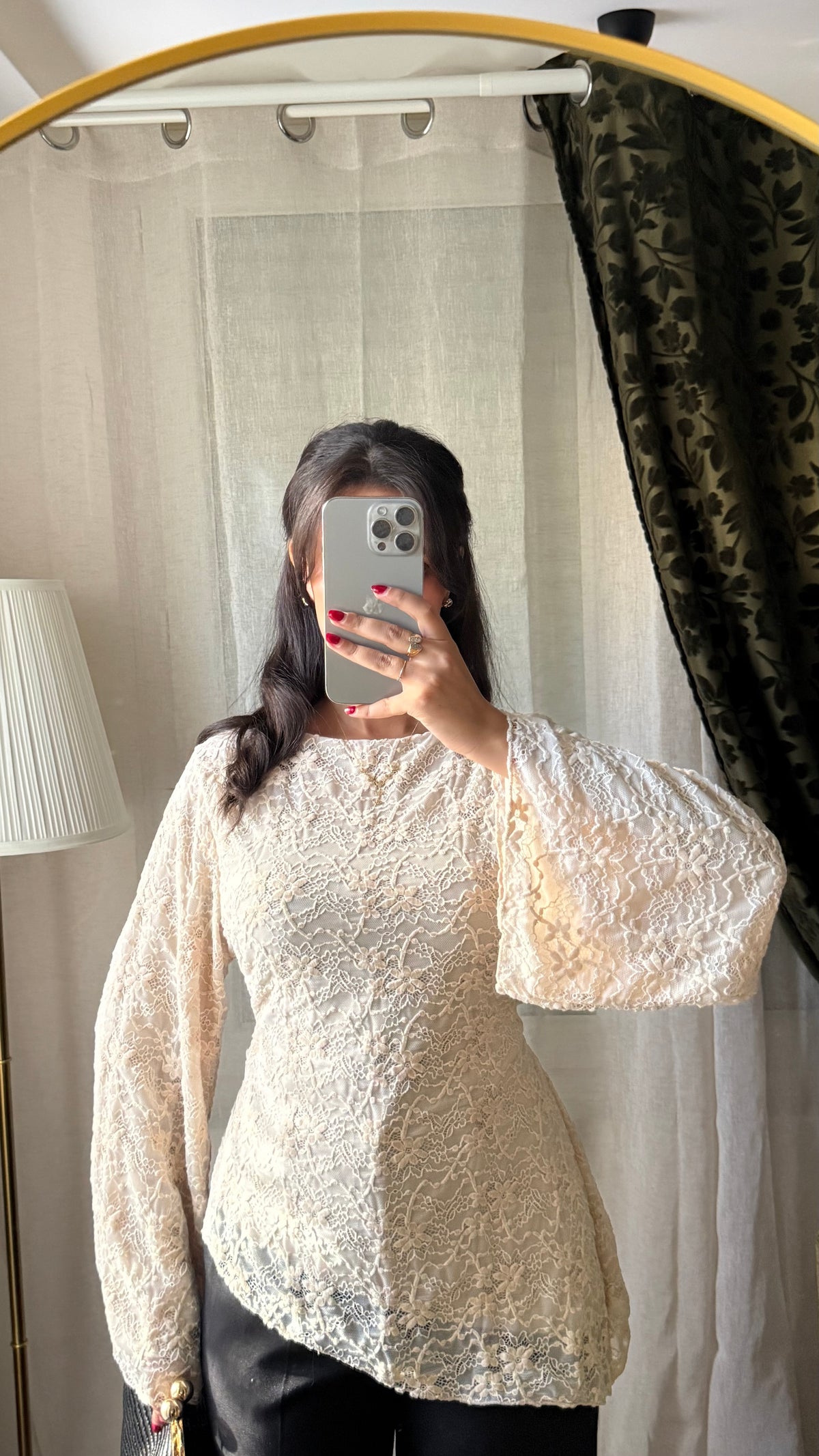 Blouse DENTELLA à nouer dans le dos / ÉCRU