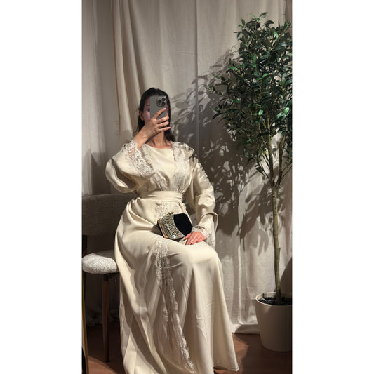 Ensemble Abaya Mesrara en beige