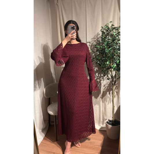 Robe Dentelle Bordeaux
