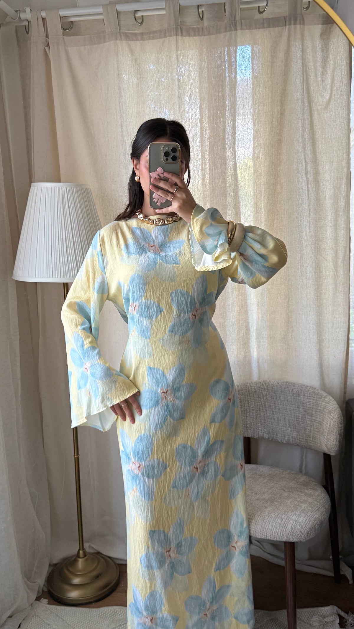 Robe à motifs VANILLE I Jaune