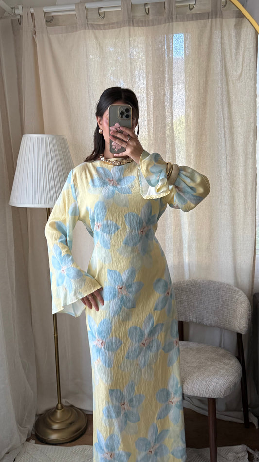 Robe à motifs VANILLE I Jaune