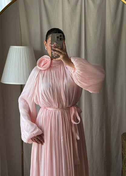 robe en oraganza évasée doublée Rose