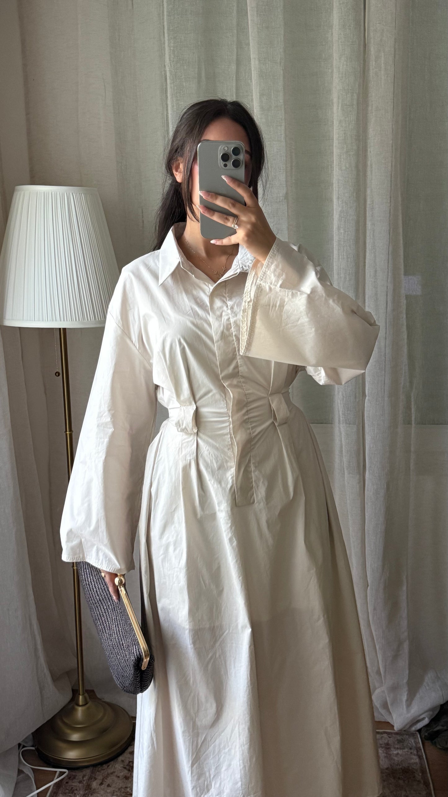 Robe chemise CLASSY 100% coton I Beige