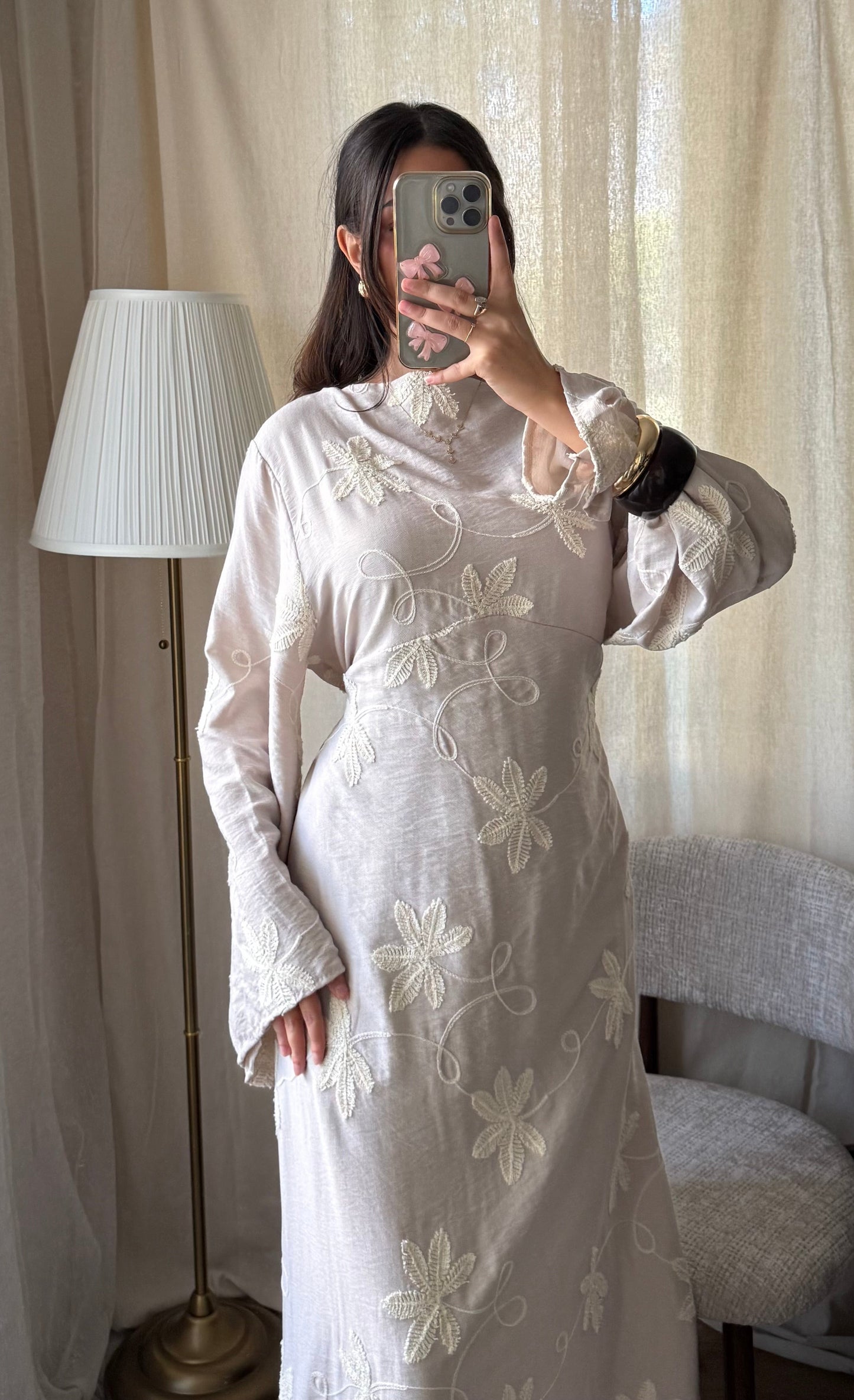 Robe Flora brodée / beige