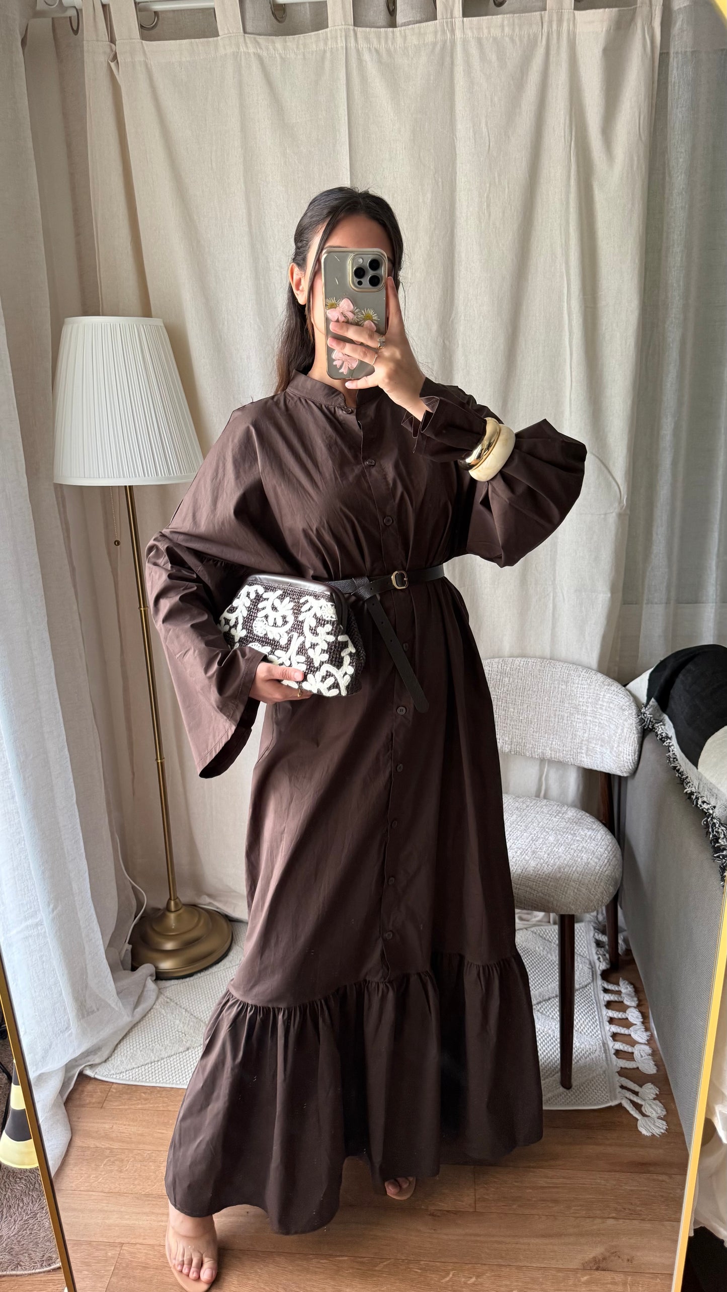 Robe Sélia 100% coton | Coffee