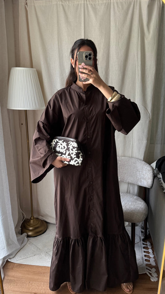 Robe Sélia 100% coton | Coffee