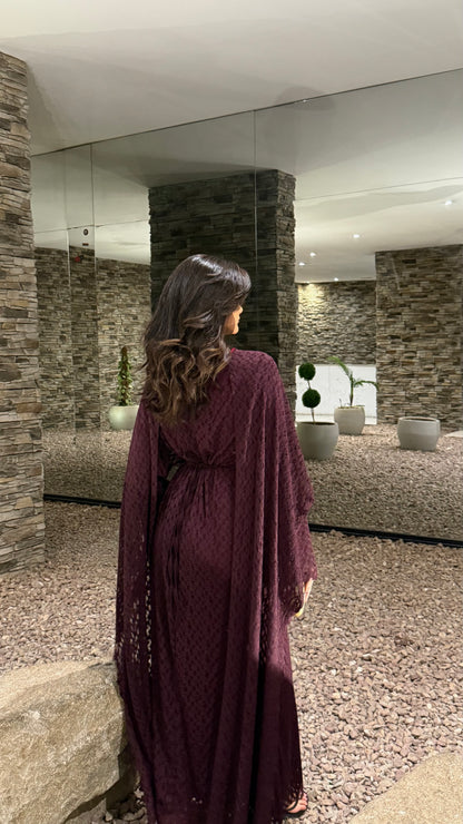 Robe Dentella avec cape / Prune