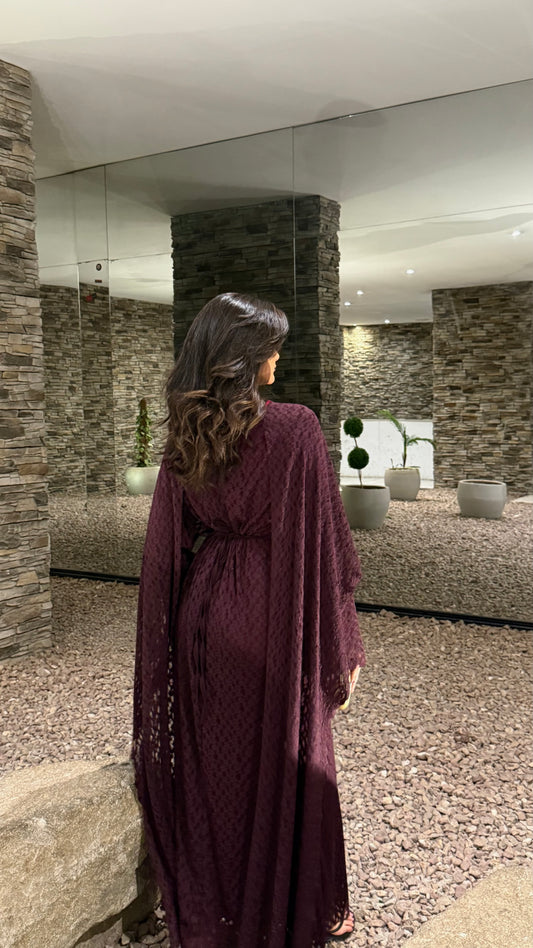 Robe Dentella avec cape / Prune