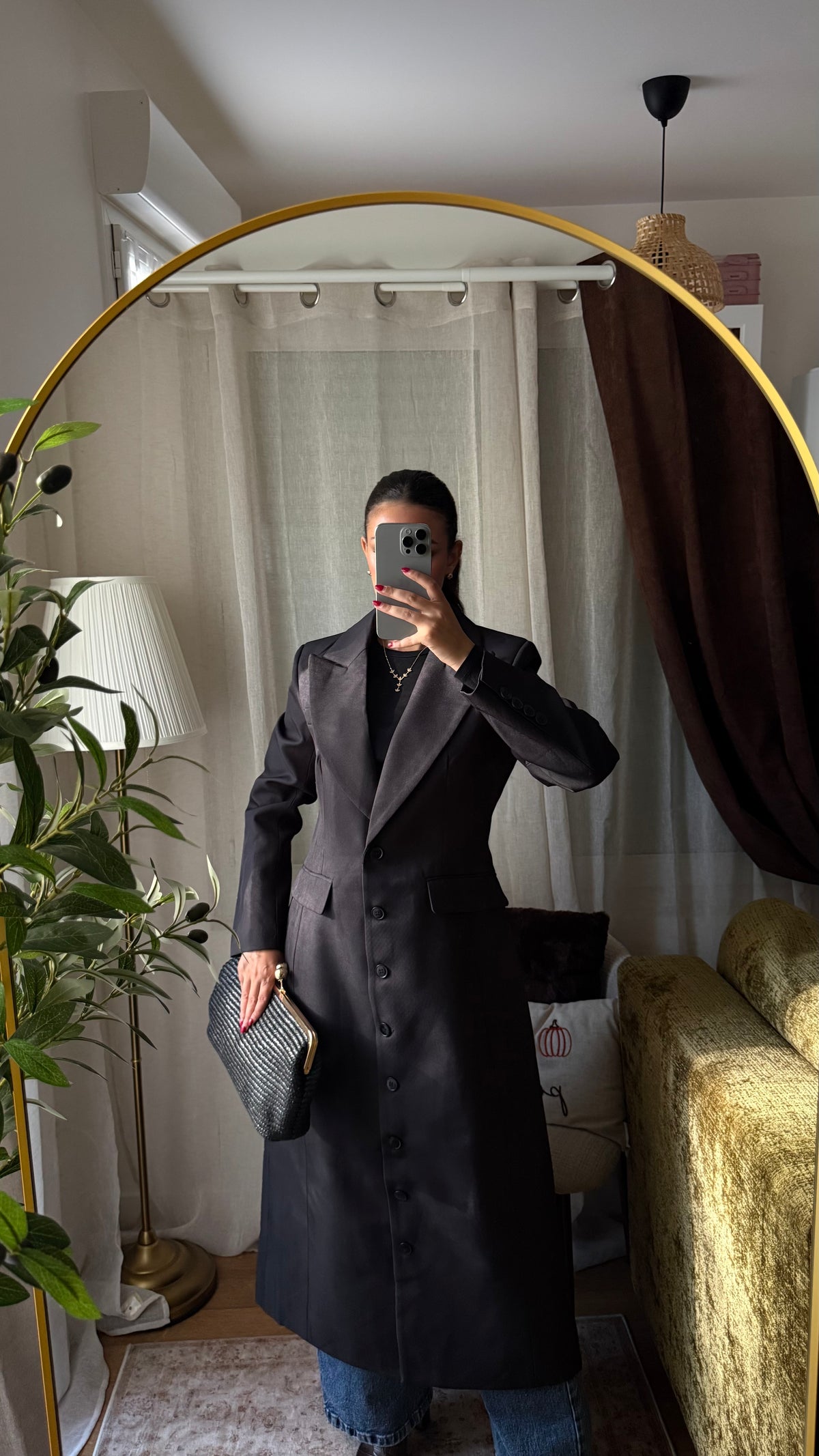Manteau Long Tailleur Cintré – noir