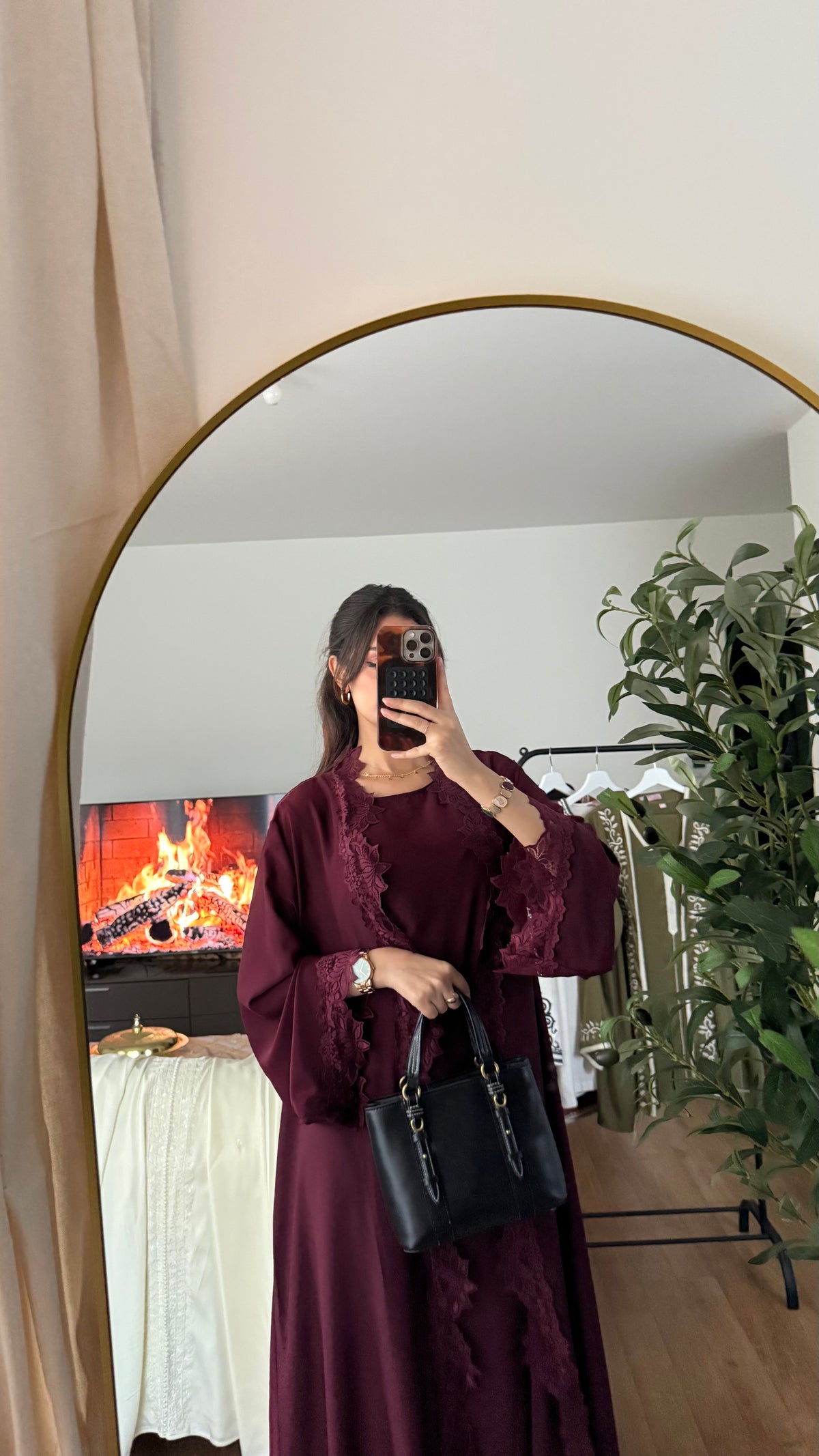 Ensemble Abaya & Kimono Dentelle Femme – Chic & Raffiné