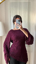Blouse DENTELLA à nouer dans le dos / BURGUNDY