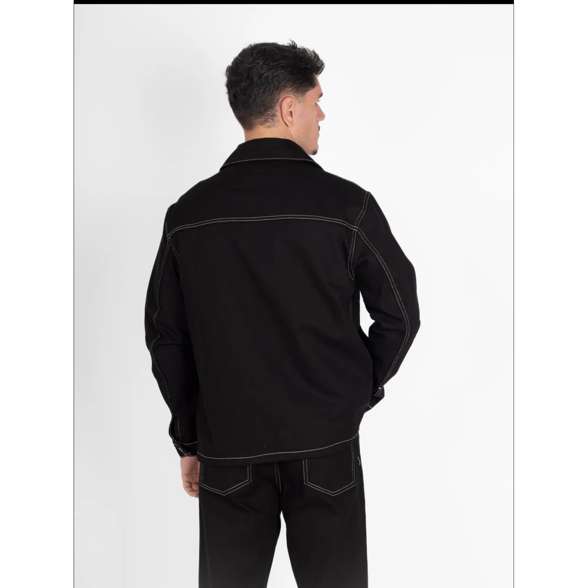Ensemble Jean Noir Surpiqûres Contrastées