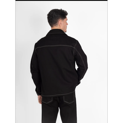 Ensemble Jean Noir Surpiqûres Contrastées