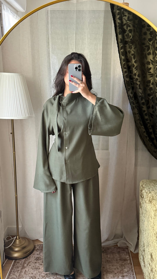 Ensemble Nayla – Chemise cintrée & pantalon fluide