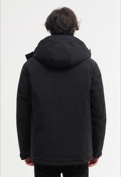 Parka Capuche Unie Noire