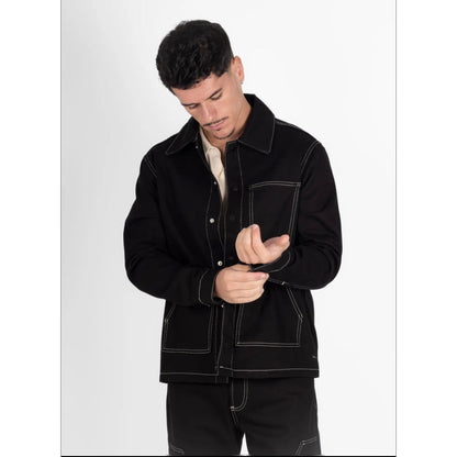 Ensemble Jean Noir Surpiqûres Contrastées