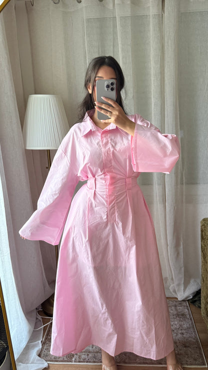 Robe chemise CLASSY 100% coton I Rose