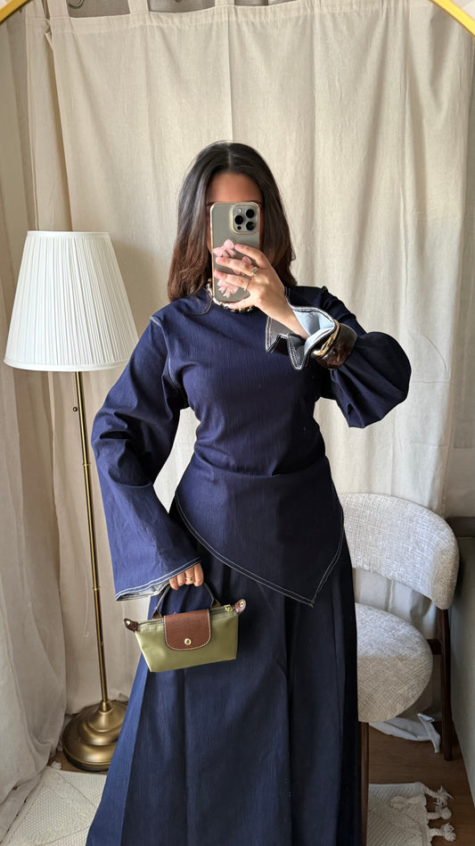 Ensemble en jean asymétrique | BLEU