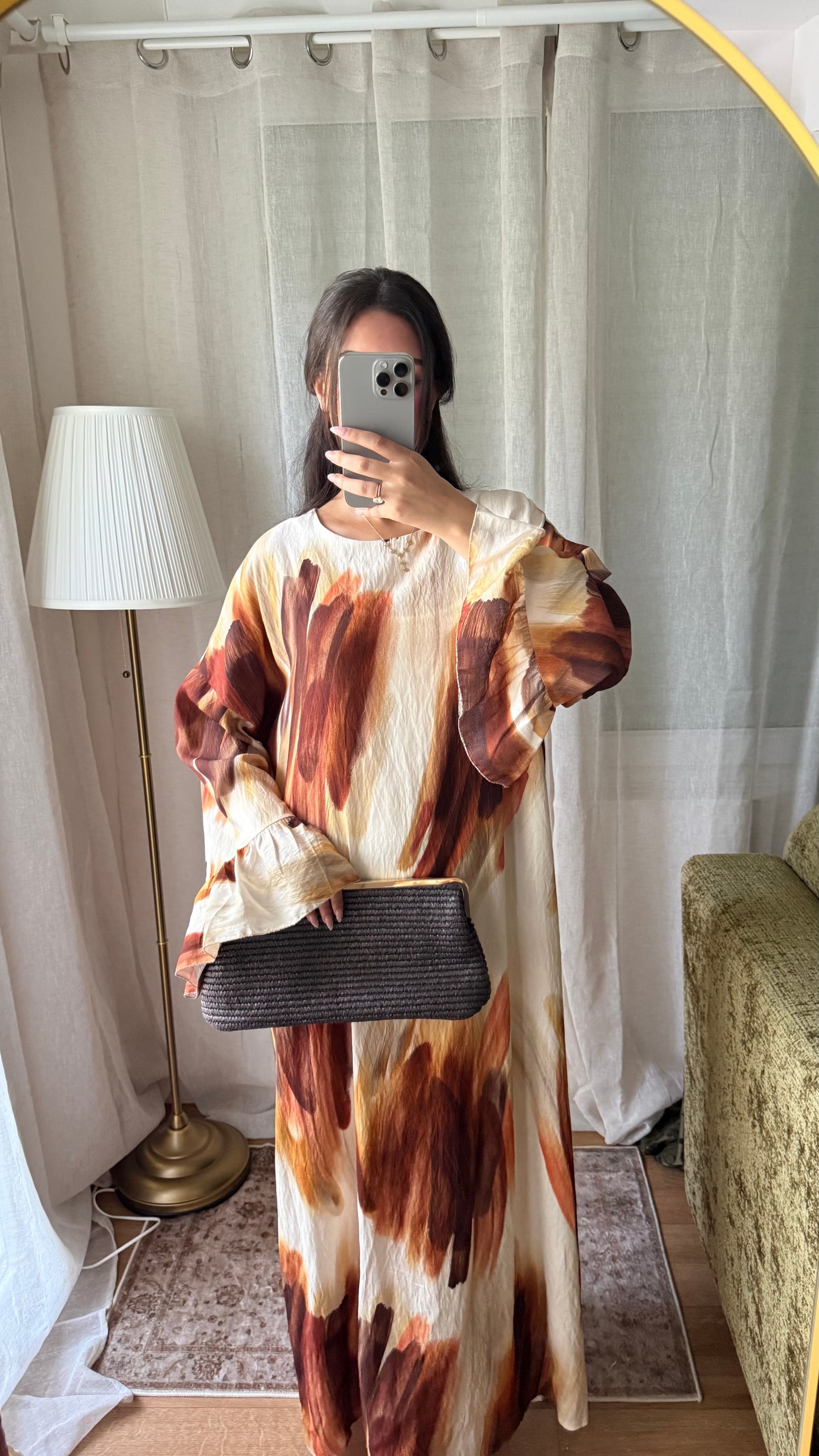 Robe Longue Imprimé Artistique