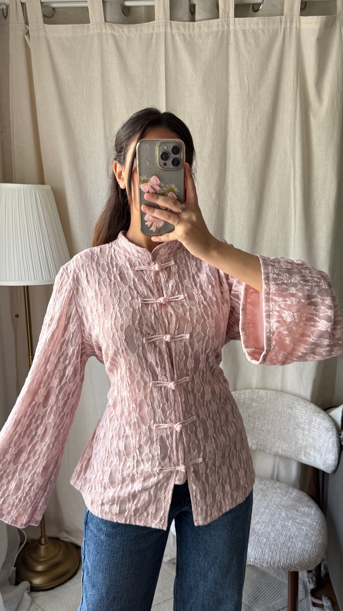 Blouse style mandarin | Pink