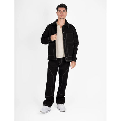 Ensemble Jean Noir Surpiqûres Contrastées