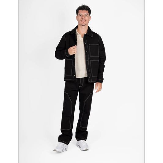 Ensemble Jean Noir Surpiqûres Contrastées