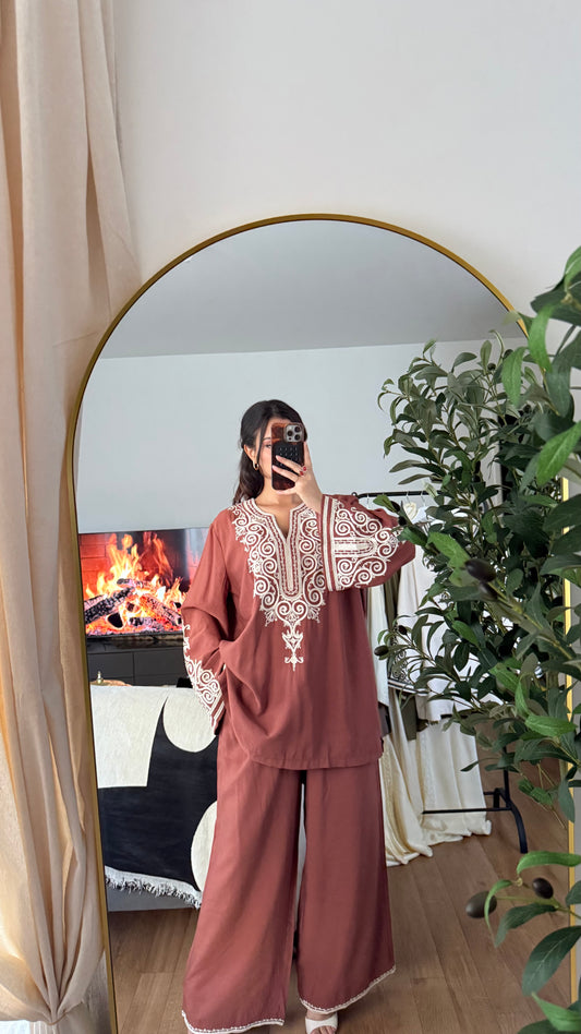 Ensemble jabador Zahra brodé deux pièces