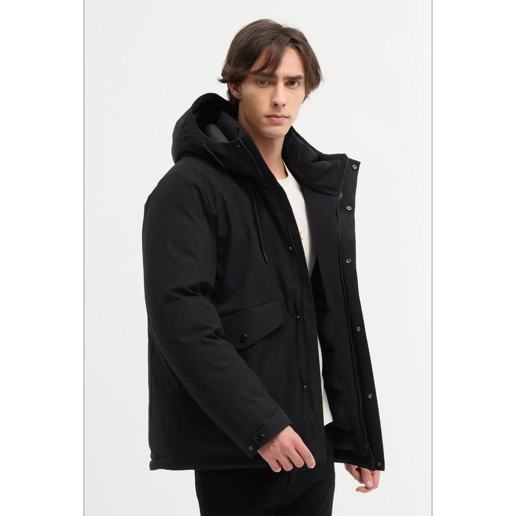 Parka Homme Capuche Noire – Chaude & Confortable pour l'Hiver
