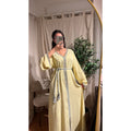 Robe Caftan Amira jaune pale