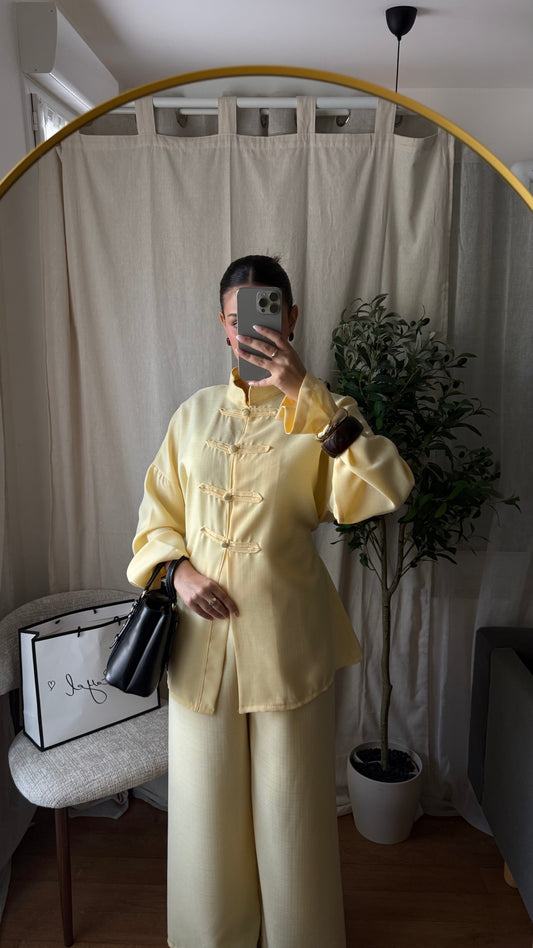 Ensemble pantalon Sakura / Jaune pastel
