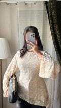 Blouse DENTELLA à nouer dans le dos / ÉCRU