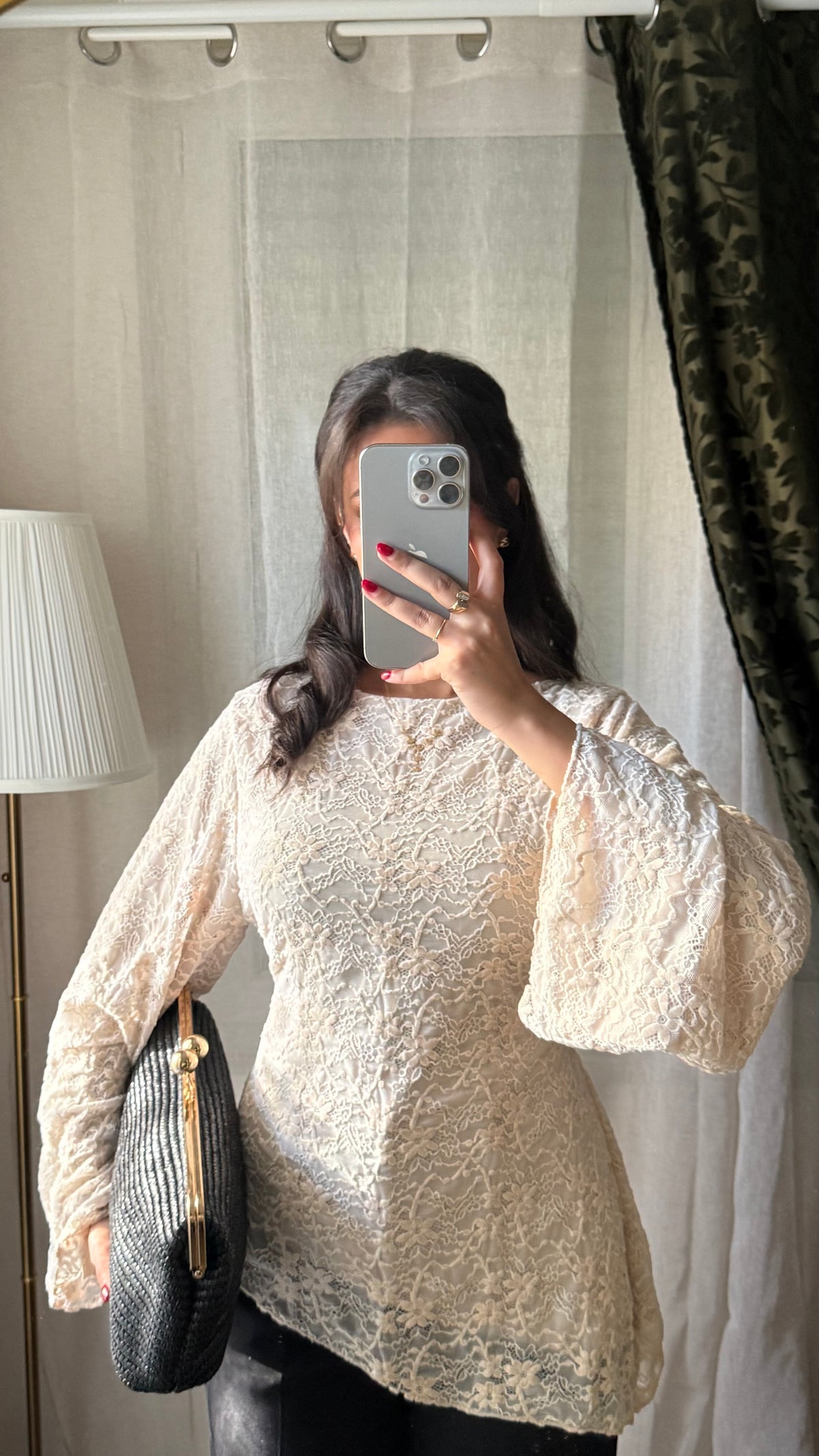 Blouse DENTELLA à nouer dans le dos / ÉCRU