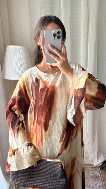 Robe Longue Imprimé Artistique