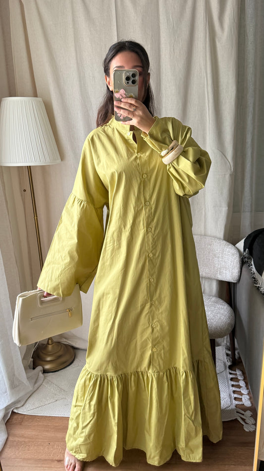Robe Sélia 100% coton | olive