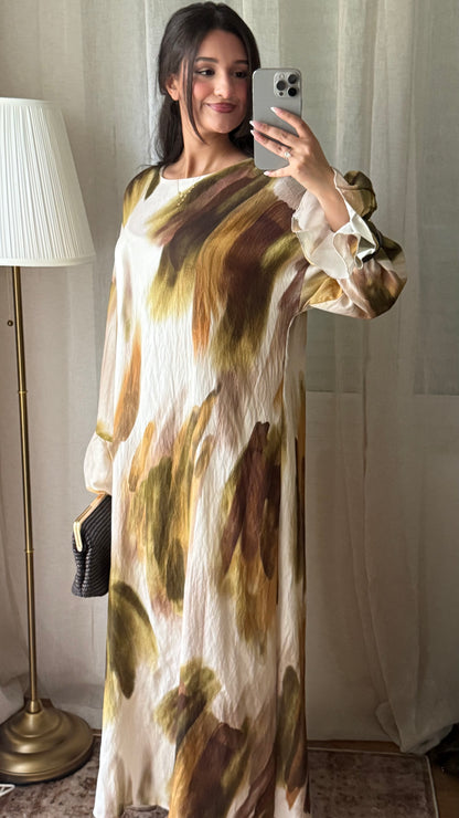 Robe Longue Imprimé Artistique