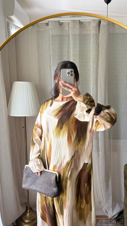 Robe Longue Imprimé Artistique