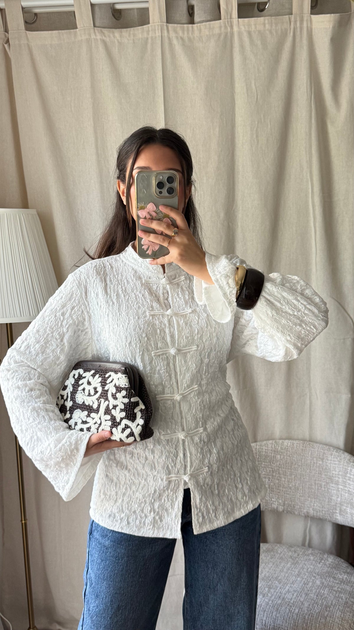 Blouse style mandarin | White