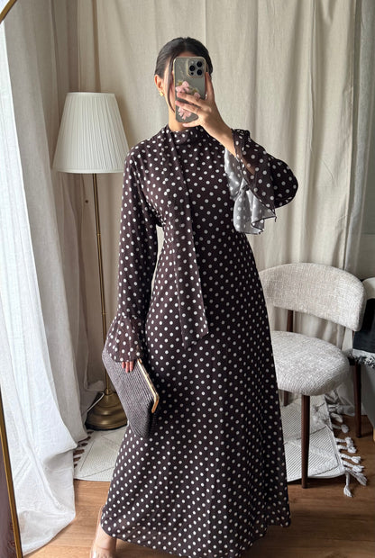 Robe à pois | MARRON