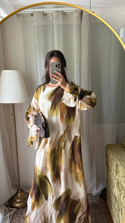 Robe Longue Imprimé Artistique