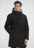 Parka longue homme déperlante fourrée chaude noir bleu foncé Azayel