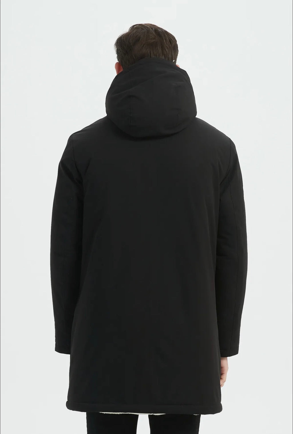 Parka Longue Homme Déperlante & Fourrée – Chaude | Noir & Bleu Foncé