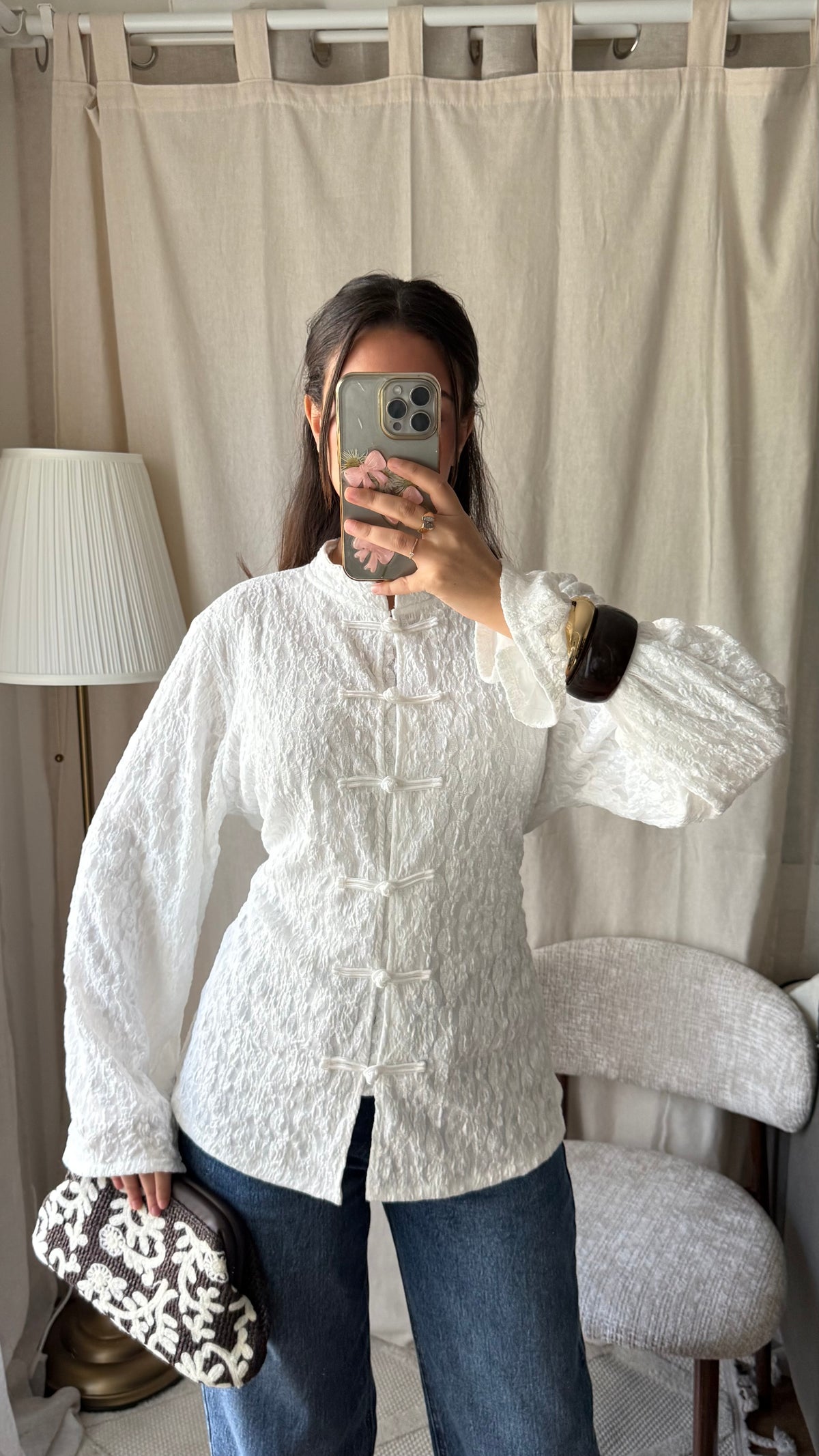 Blouse style mandarin | White