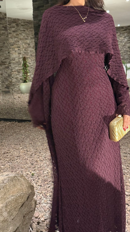 Robe Dentella avec cape / Prune