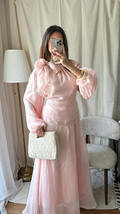 Ensemble en oraganza évasée doublée Rose