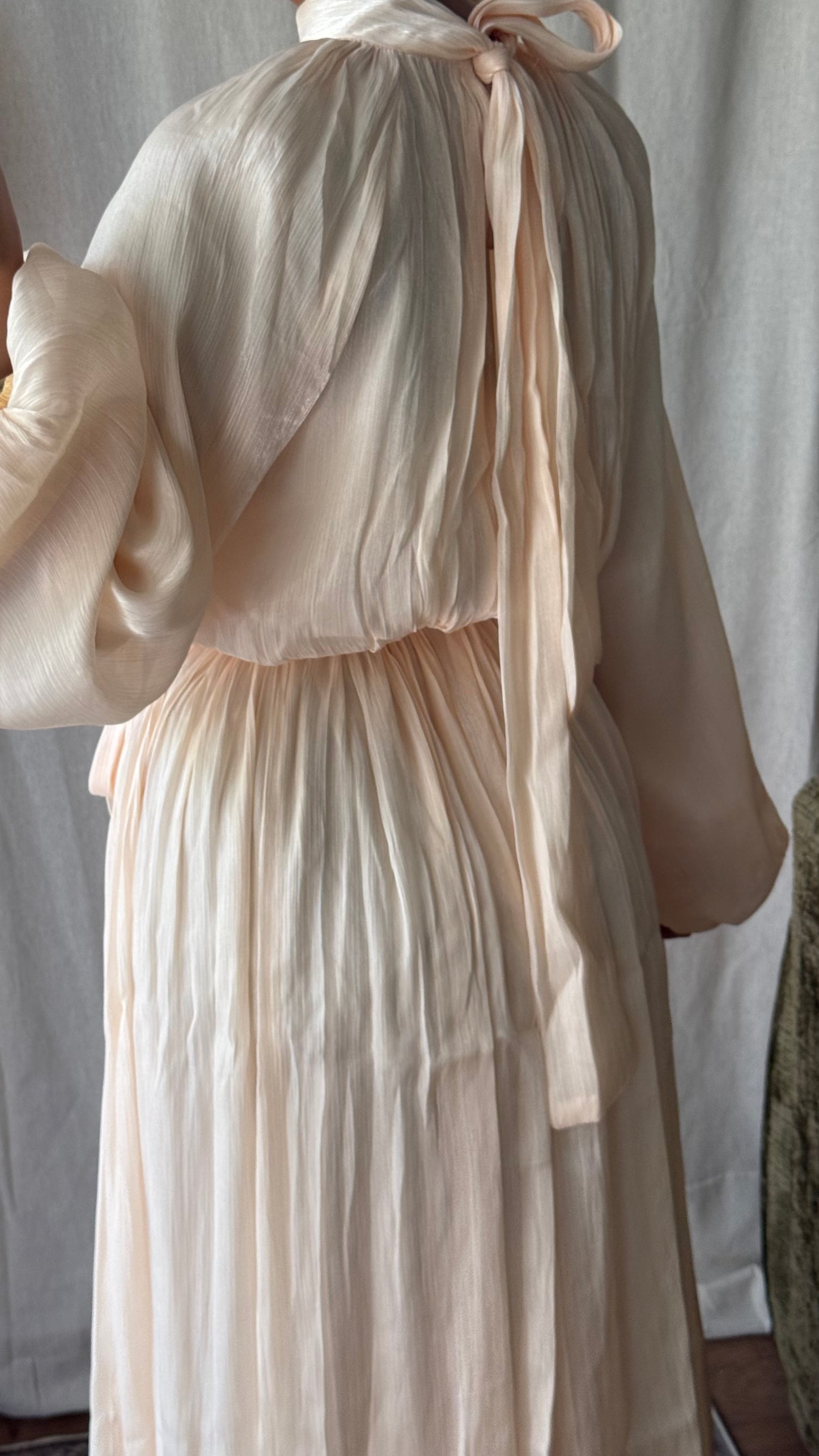 robe en oraganza évasée doublée champagne