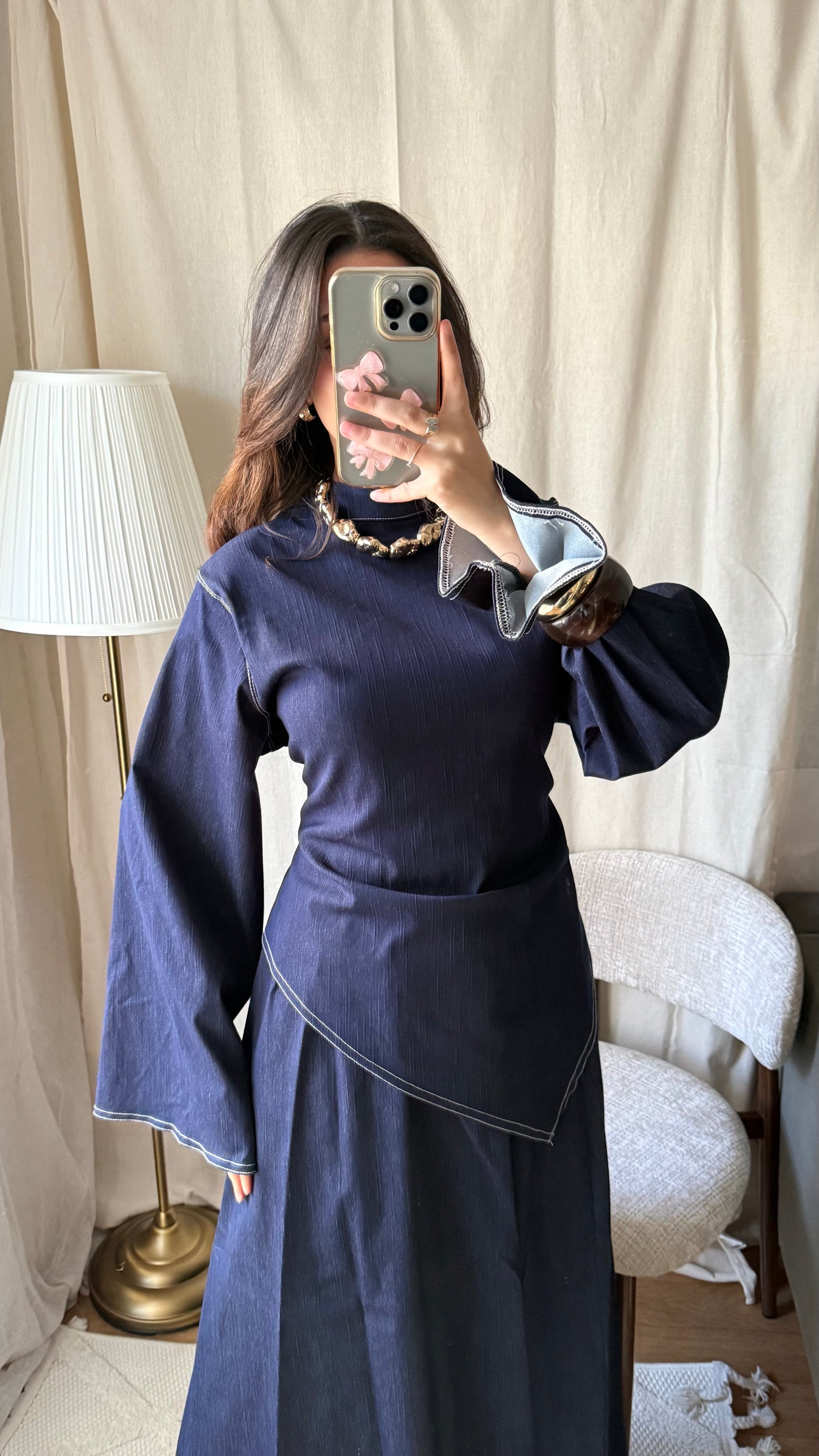 Ensemble en jean asymétrique | BLEU
